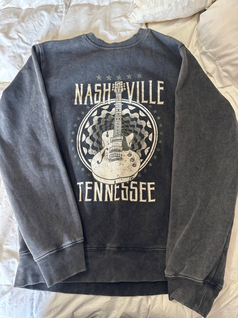Unbranded Charcoal Nashville Tennessee Graphic Crewneck Sweatshirt